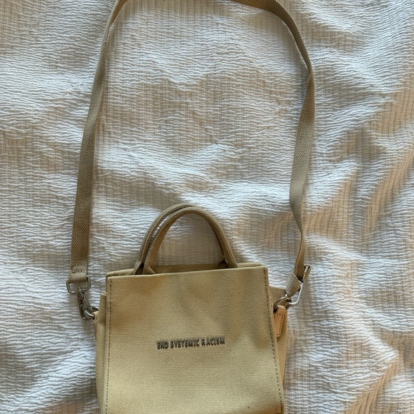 Brandon Blackwood End Systemic Racism Mini Tote in Taupe - Picture 5 of 5